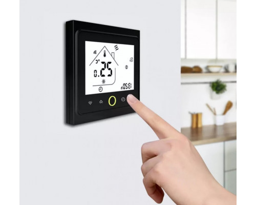 WIFI Терморегулятор для теплого пола EcoTerm PRO WI-FI Anthracite Черный